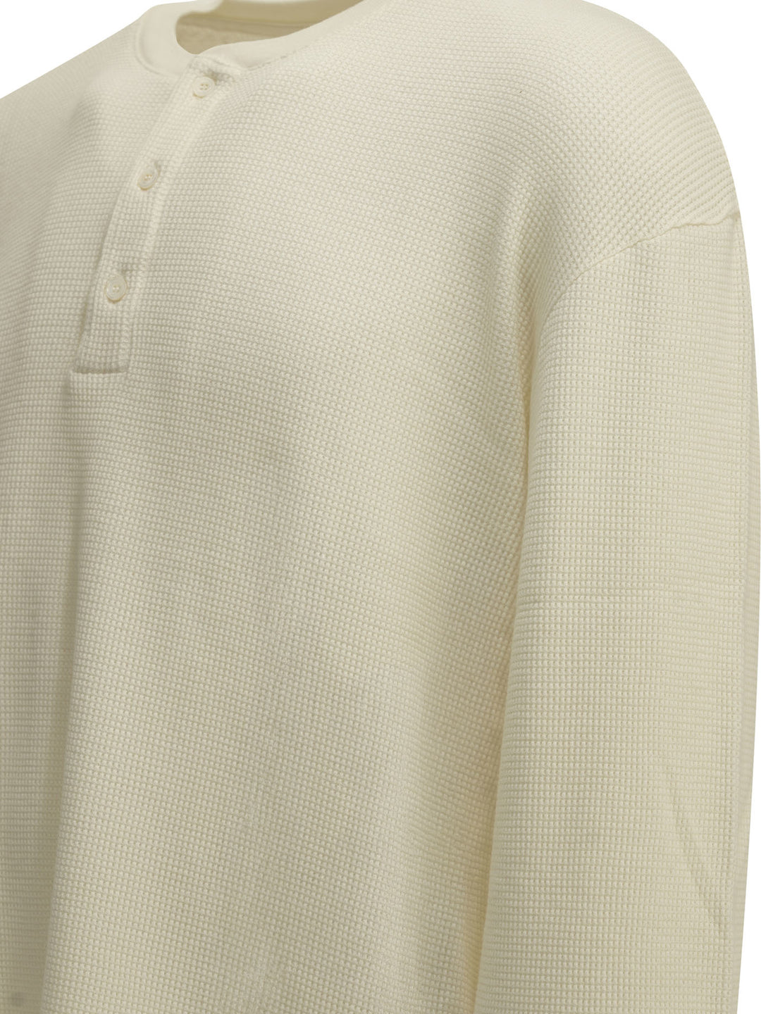 A.Presse Henley T-Shirt With A Honeycomb Pattern T-shirts - White | 8202f27cb63d1b75251907529ded109a66b15bf8