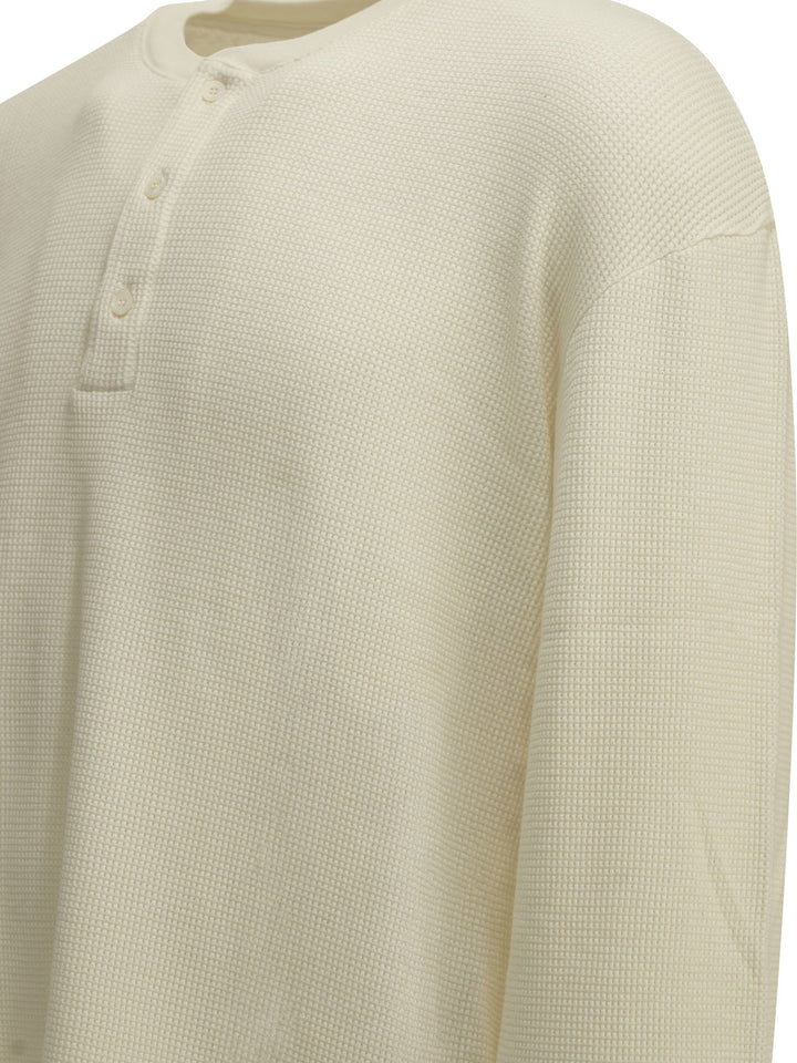 A.Presse Henley T-Shirt With A Honeycomb Pattern T-shirts - White | 8202f27cb63d1b75251907529ded109a66b15bf8