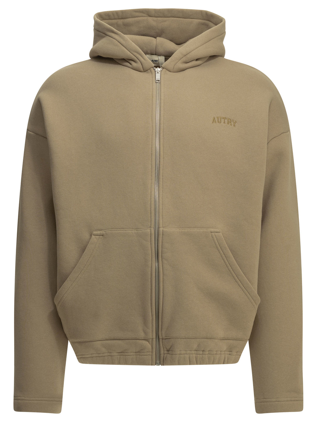 Autry Zip-Up Sweatshirt With Logo Sweatshirts - Beige | a27f5a953c3ac3947dd312a777bb03838fdcd4a2