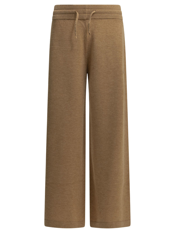 Casual Wool And Cashmere Pants Trousers Beige