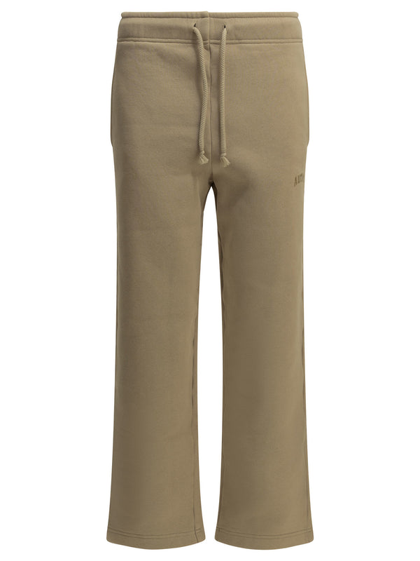 Sports Pants With Logo Trousers Beige