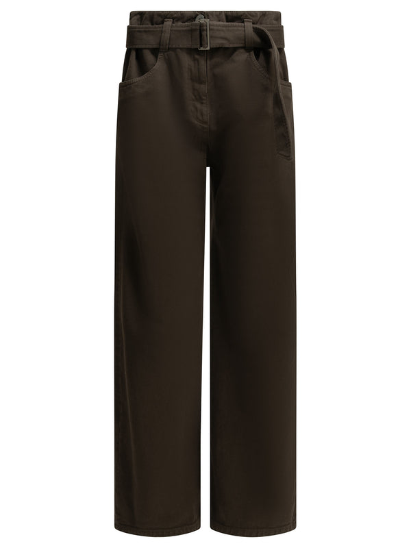 Wide-Leg Jeans Brown