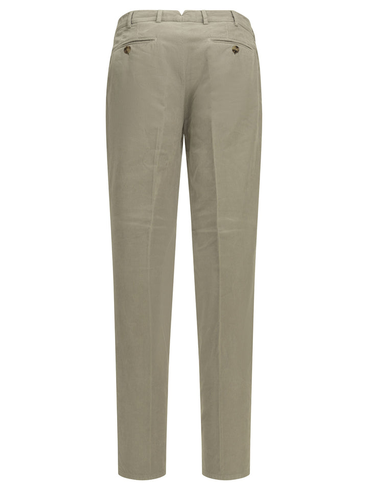 Brunello Cucinelli Tailored Cotton Velvet Pants Trousers - Grey | f52e9c77d6e782bb4d968862a89a55557376bdfb