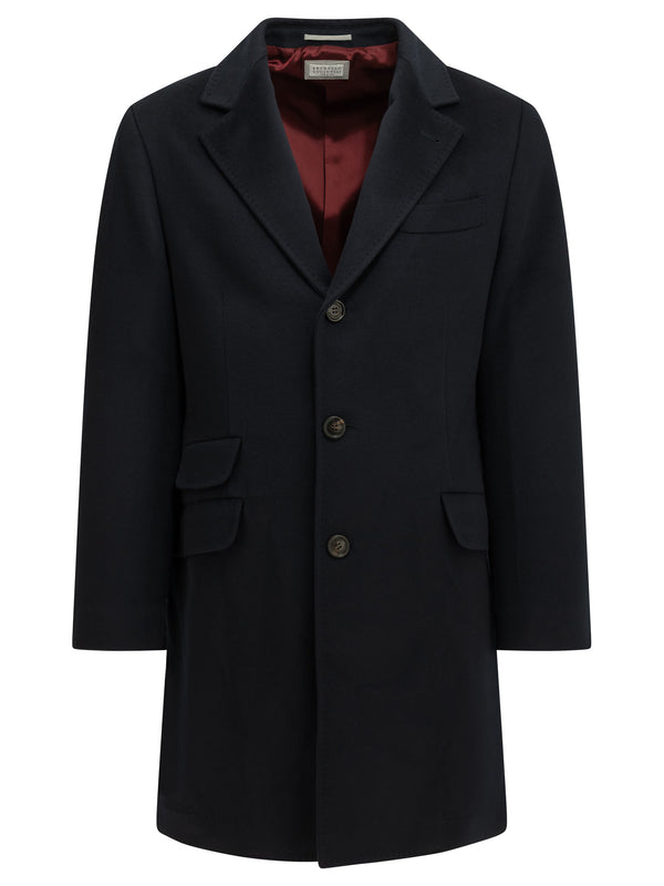 Short Coat Made Of Virgin Wool Fabric Jackets And Coats Blue
