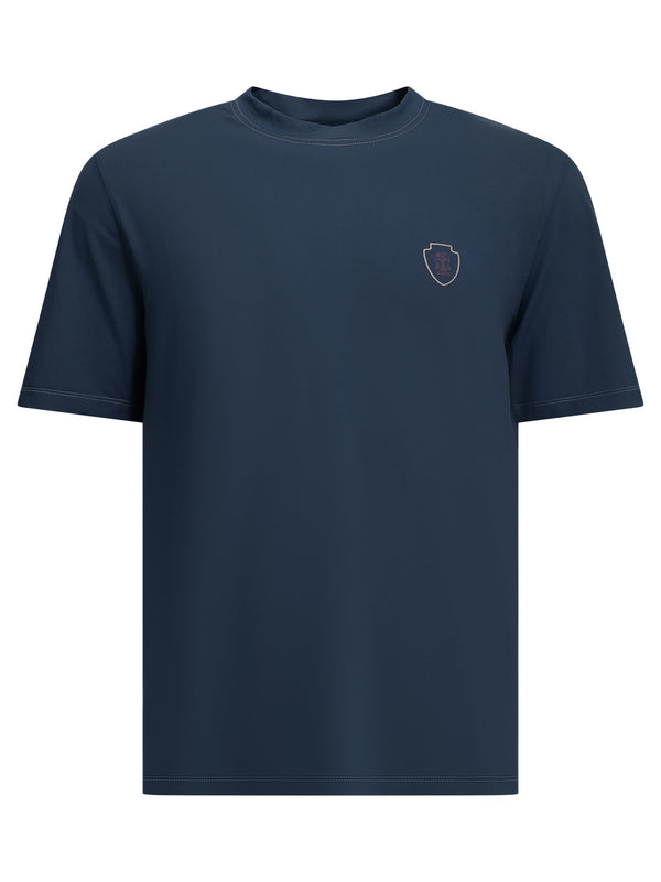 Crewneck T-Shirt With Logo T-Shirts Blue