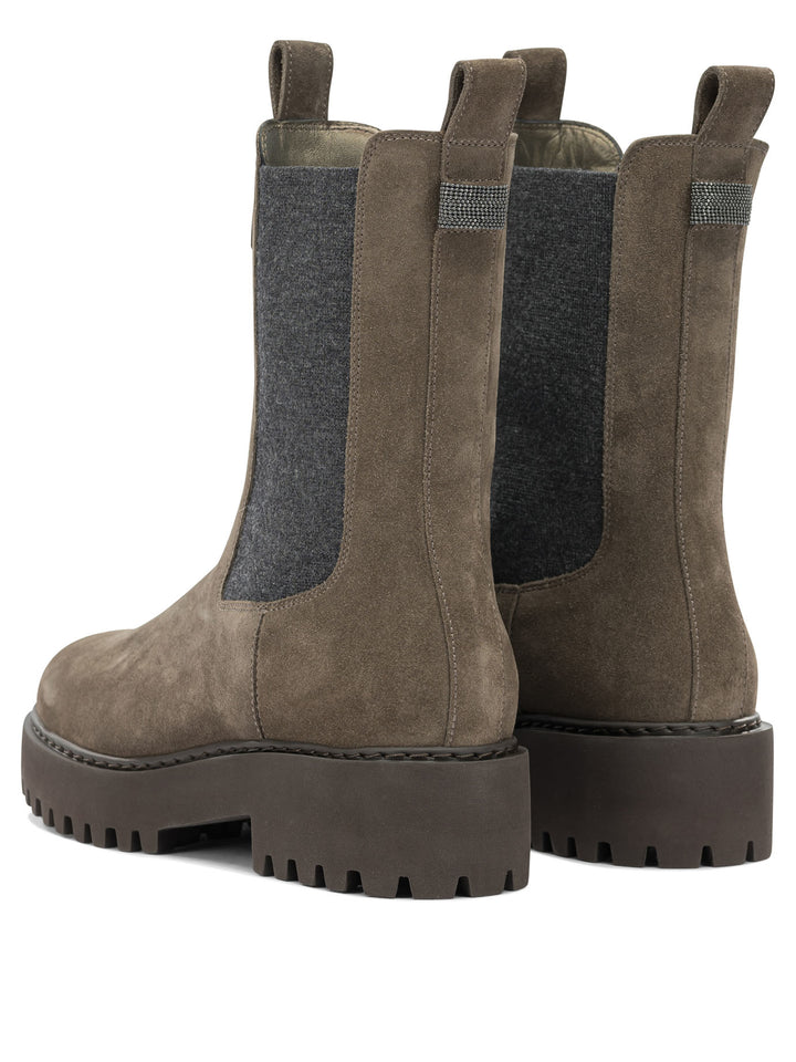 Brunello Cucinelli Suede Pull-On Ankle Boots Boots and Ankle Boots - Brown | 99d3e5e5a9198e658aa054864565a9ba7f6b83f8