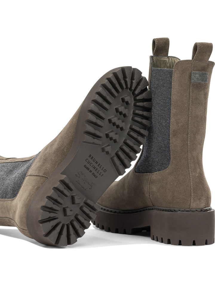 Brunello Cucinelli Suede Pull-On Ankle Boots Boots and Ankle Boots - Brown | 7ecc874e5de855db41f7c54728eaa1003cea9551