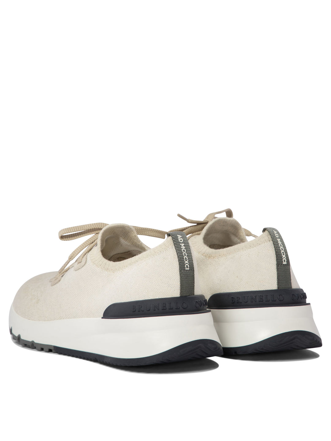 Brunello Cucinelli Low-Top Cotton Knit Sneakers Sneakers & Slip-On - Beige | b332160522a2a1f2c8e90197a06a979ffc32ea25