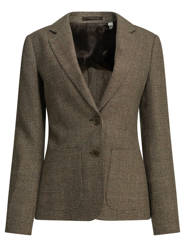 Wool-And-Linen-Blend Blazer Jackets And Coats Brown