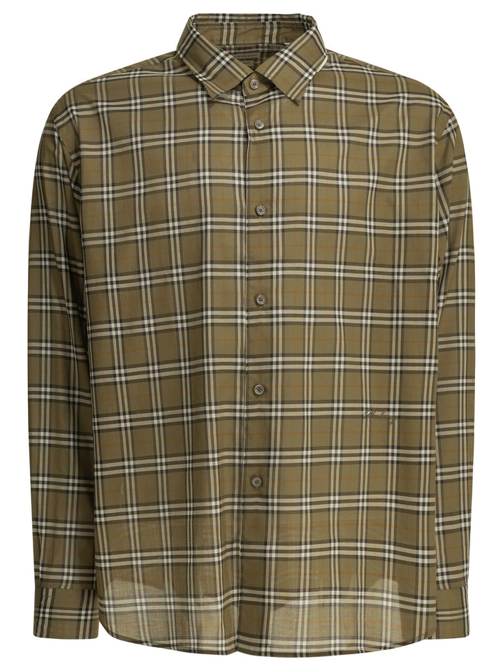 Burberry Radmar Check Shirts - Green | 64a1f31616591550d214a5ce20eb70cb38dbe542