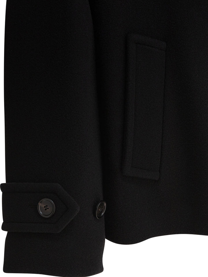 Chloé Short Wool Coat Jackets and Coats - Black | 05a0abdc6e6505fd114de42c8e93aaae9e4a4e2f