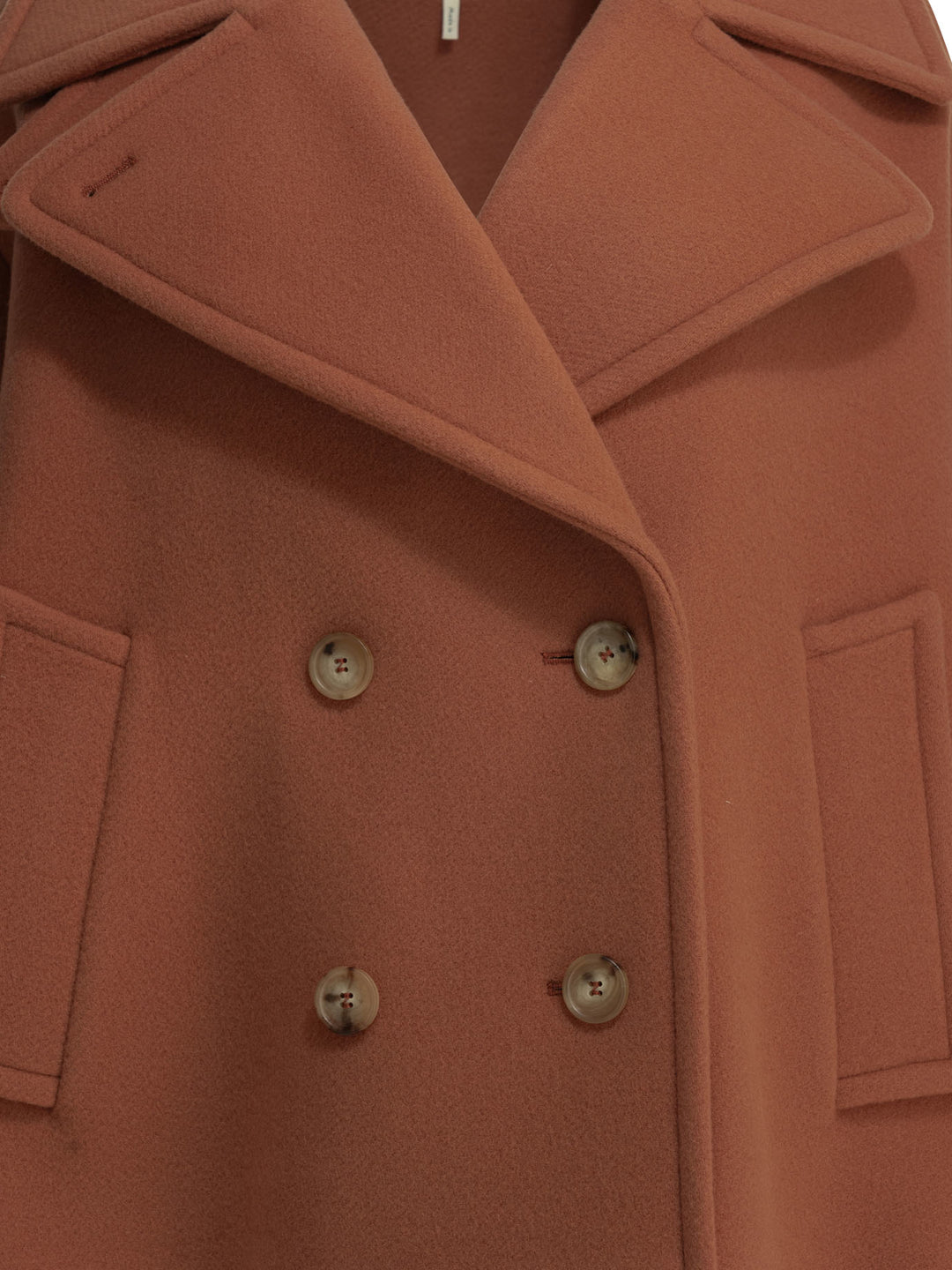 Chloé Short Wool Coat Jackets and Coats - Pink | e081e295e795ca7339da9378181f303d98deaaf7