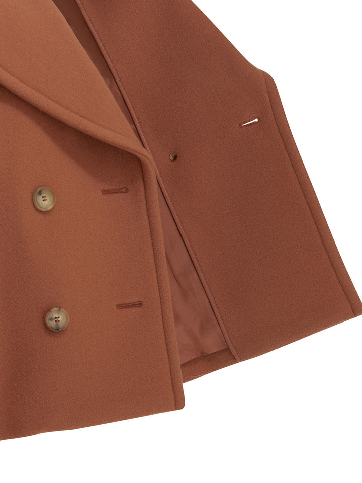 Chloé Short Wool Coat Jackets and Coats - Pink | 4de46d301eefffa414ff8bf34bcc83610821dda9