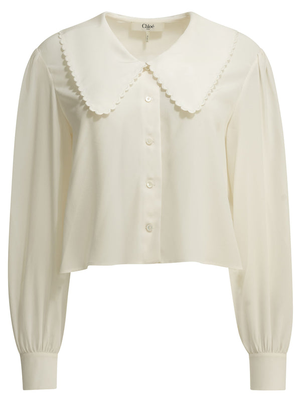 Casual Silk Shirt Shirts White