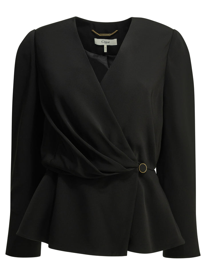 Chloé Casual Draped Top Tops - Black | a029be8ef5735d57b231746bb85ee94ebbcd6101
