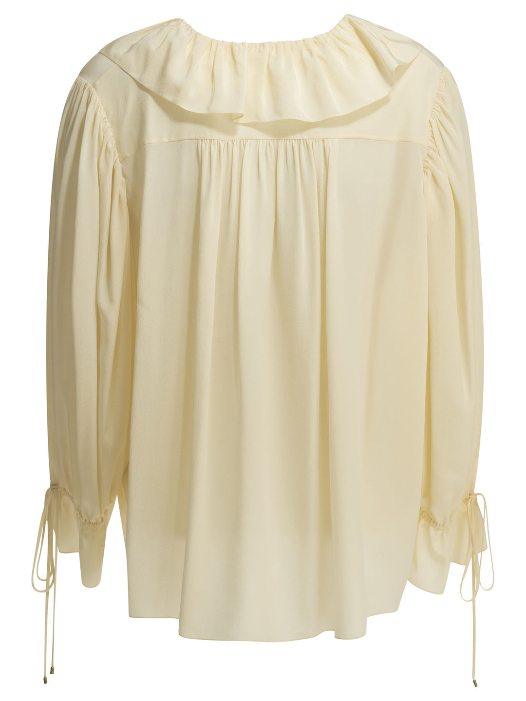 Chloé Silk Blouse With Ruffles Shirts - White | 8624fbc8c94c113da2e807801b905aad1869bfa1