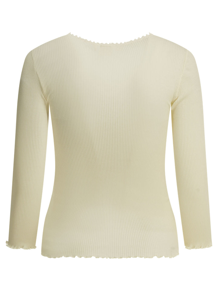 Chloé Fitted Top Made Of Cotton And Silk Jersey Tops - White | 3cc28ad6d17761c5f0dd4843048229d708137cd5