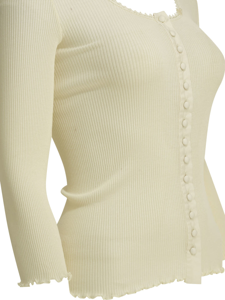 Chloé Fitted Top Made Of Cotton And Silk Jersey Tops - White | eedc69bcf46e67f3c8d50d4a889ef04e5118d997