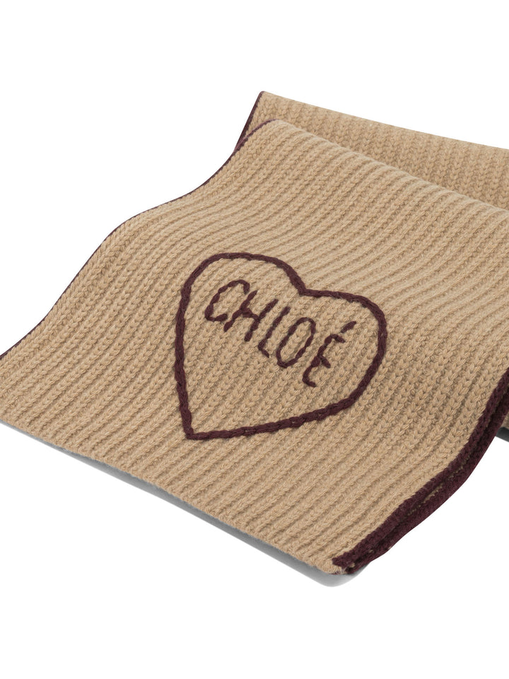 Chloé Encoeur Sciarpe & Foulard - Brown | fd3a73da4bda91f6cc10ad969964a321a27ecf1c