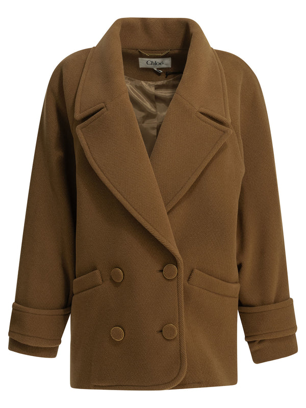 Short Wool Coat Jackets And Coats Brown
