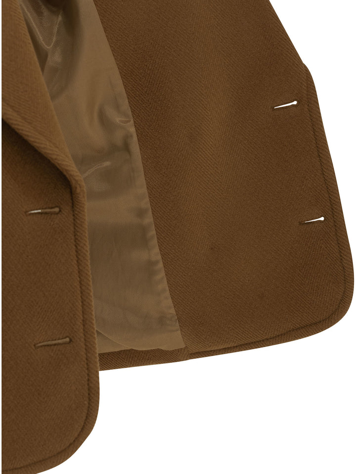 Chloé Short Wool Coat Jackets and Coats - Brown | df7a8a40d6abbb9d9089e050343be7cc24ca44c2