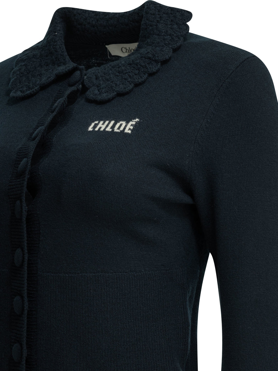 Chloé Polo Sweater With Logo Knitwear - Blue | 36ab1100e819086cc6bb06e9c7493ea5c2075113
