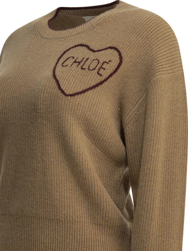 Crew-Neck Sweater Made Of Wool And Cashmere Knitwear Brown