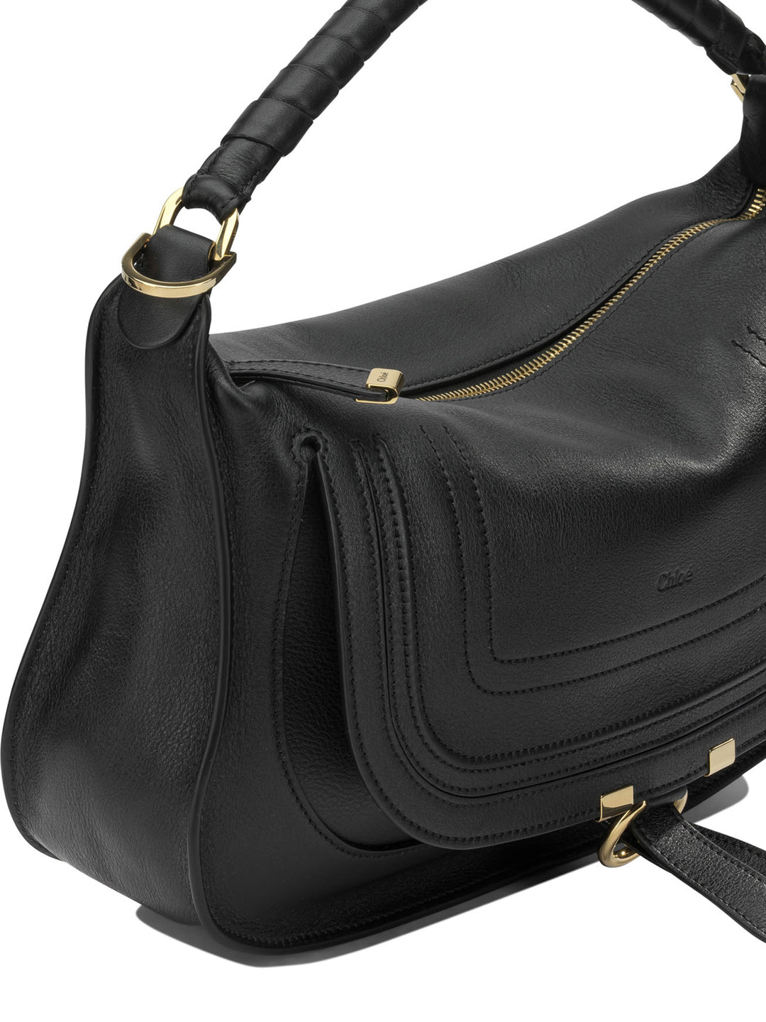 Chloé Marcie Shoulder Bags - Black | 0f66a0033e52b8ef2653f04fa00260c3d13759cd