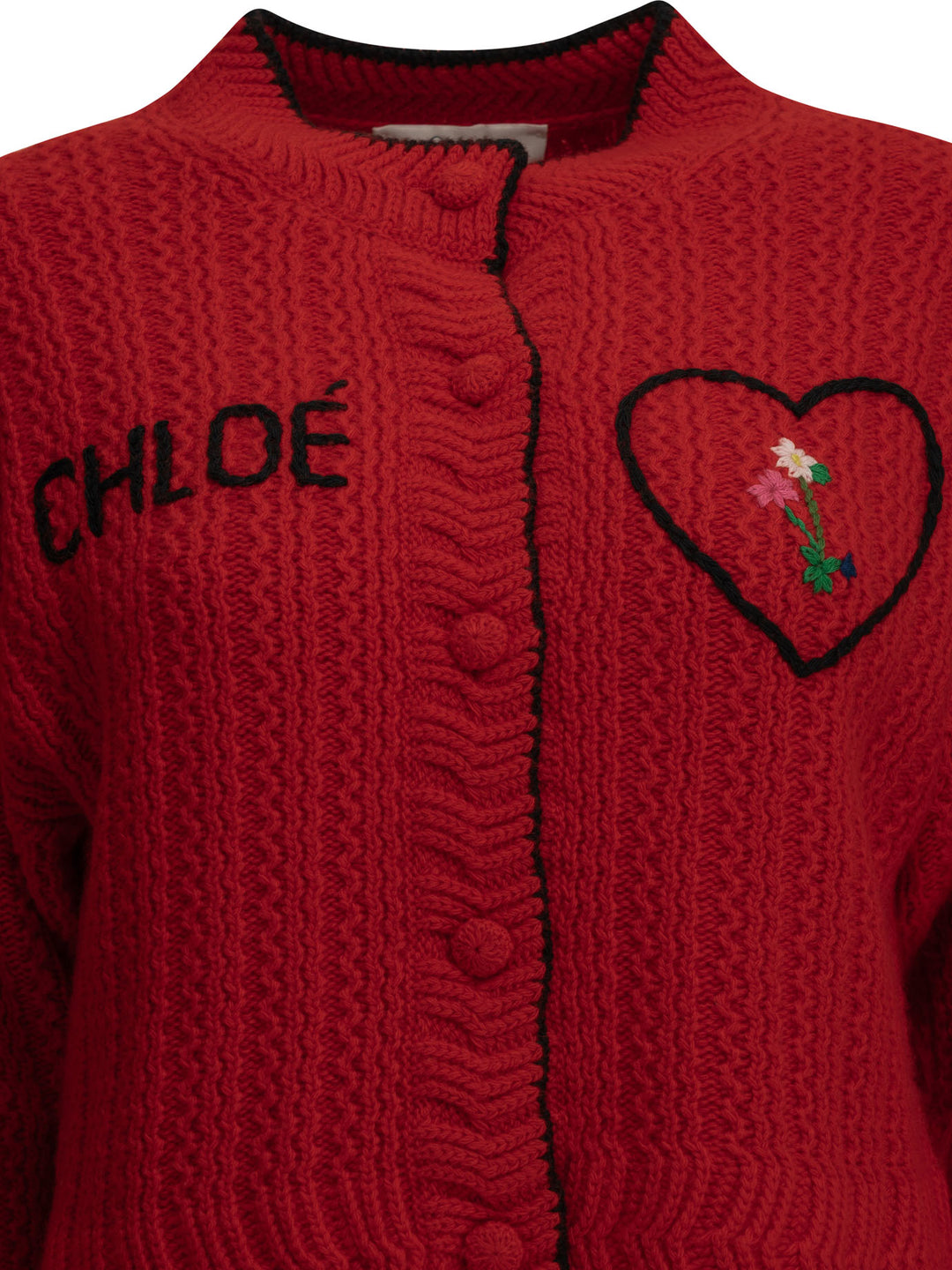 Chloé Heart Knitwear Red