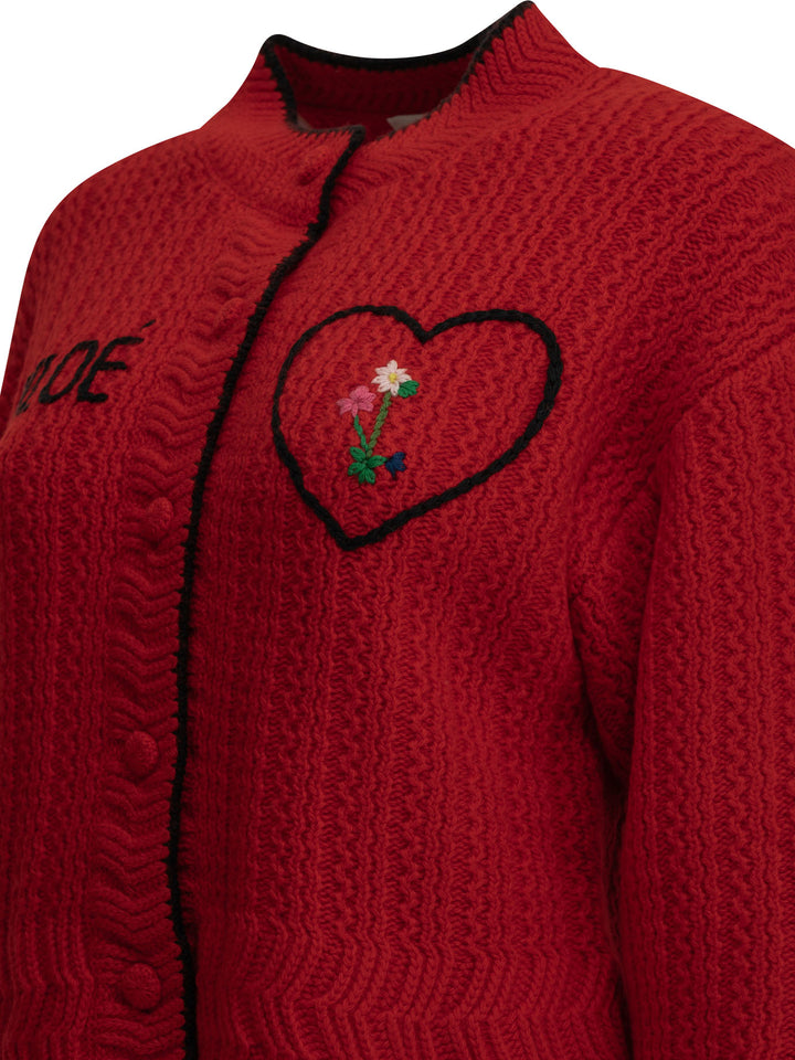 Chloé Heart Knitwear Red