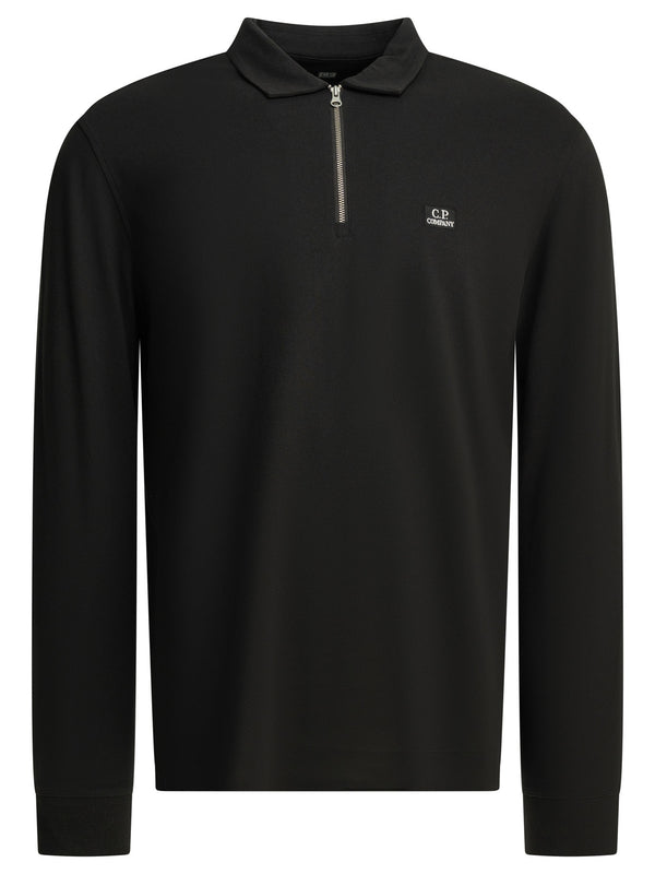 Half-Zip Polo Shirt With Logo Polo Shirts Black