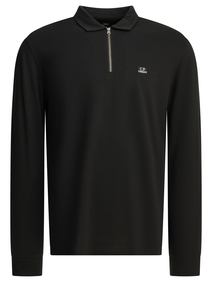 C.P. Company Half-Zip Polo Shirt With Logo Polo shirts - Black | 0fa8b6ed0103518ccecc347be16cee257132a0c3