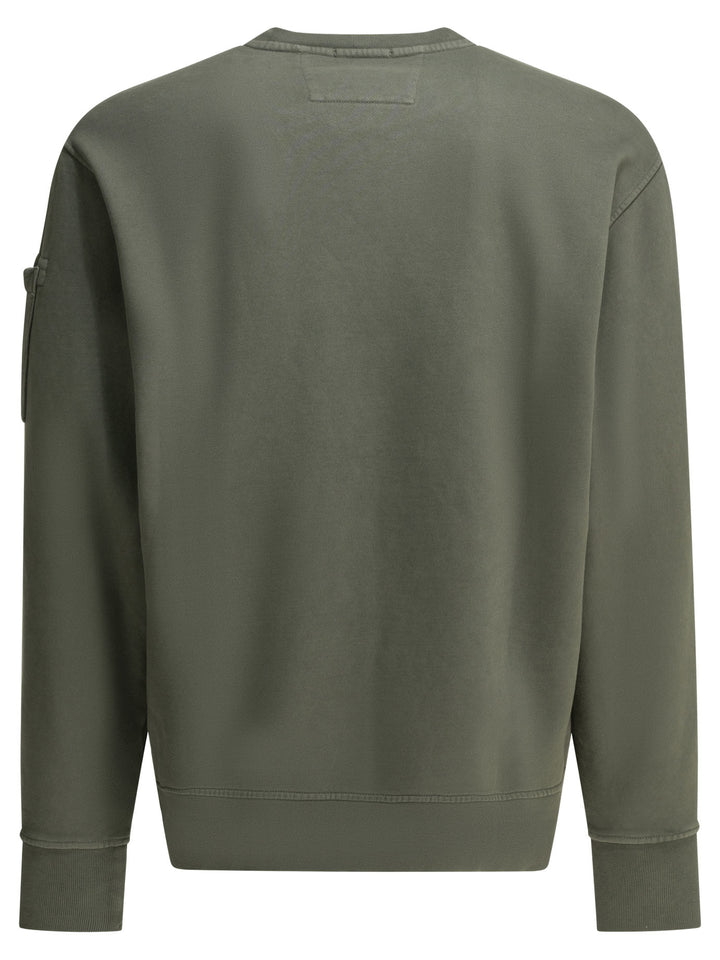 C.P. Company Crewneck Sweatshirt With Logo Sweatshirts - Green | e4eb8f2ee0a0aab591797b1f3d541f8b314aeee7