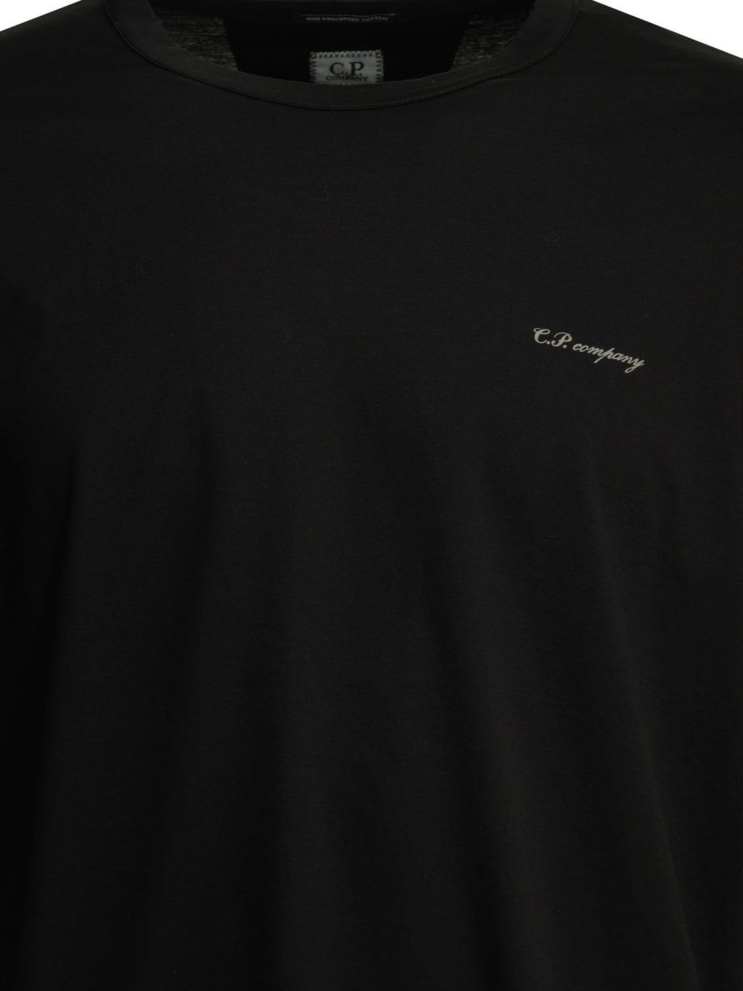 C.P. Company Crewneck T-Shirt With Logo T-shirts - Black | 11a0dfea1509f3ab7253a22325b9de7a7574828e
