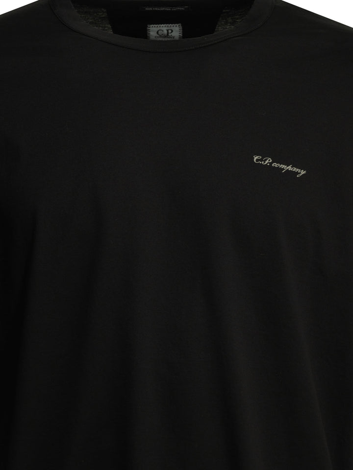 C.P. Company Crewneck T-Shirt With Logo T-shirts - Black | 11a0dfea1509f3ab7253a22325b9de7a7574828e