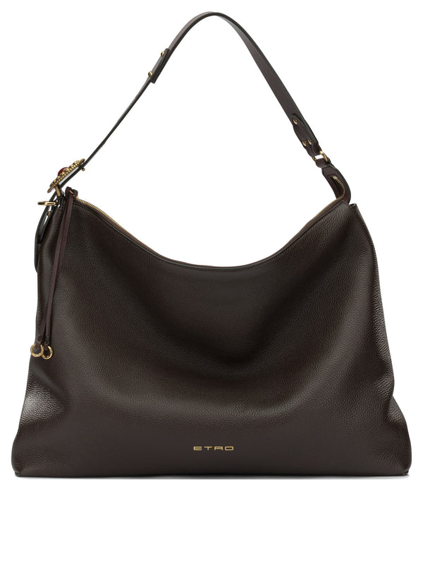 Large Leather Shoulder Bag Shoulder Bags Brown