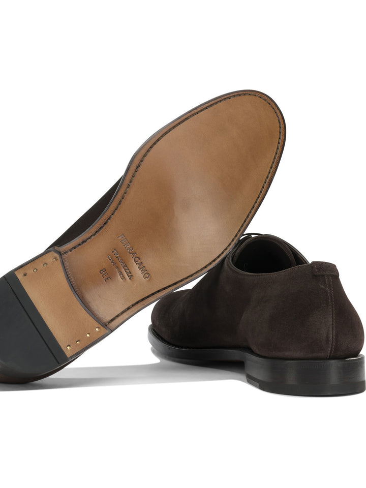 Ferragamo Suede Leather Oxford Lace-Up shoes - Brown | f50d963a5eef9b38f4780f0db9b07ed8a619f309
