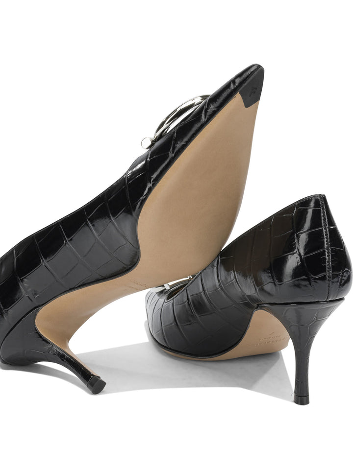 Ferragamo Maxi Gancini 70mm Heeled shoes - Black | 3d0f1a32ee22bf3f64d174fa6a854587ff84024c