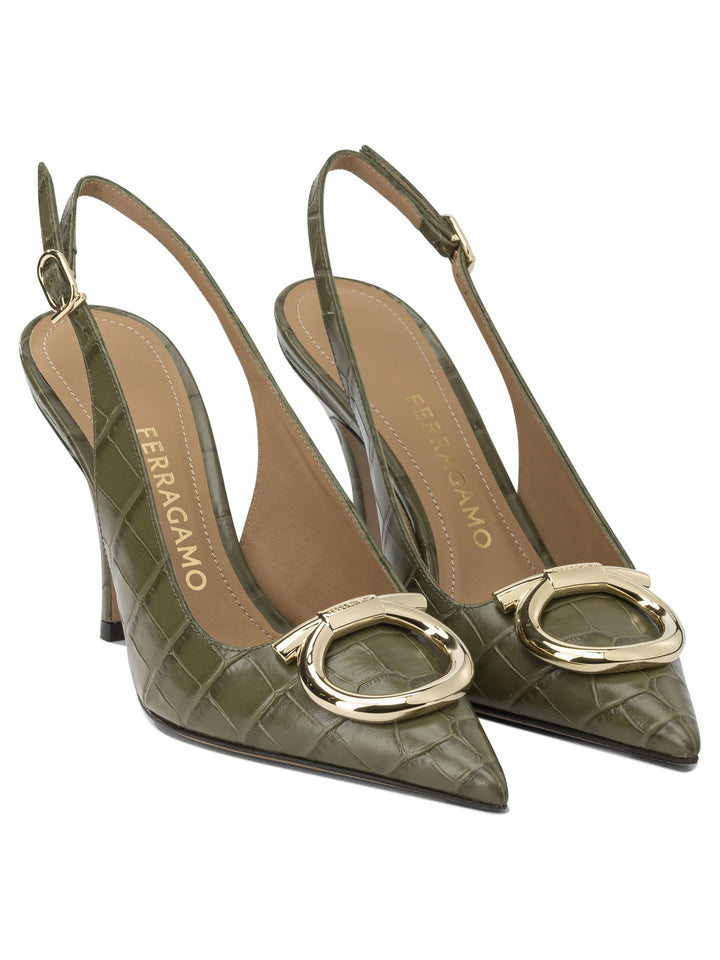 Ferragamo Sara Croc 65mm Heeled shoes - Green | 7635a840200b3bec6d9f2c0fe35b3d731ecef9f9