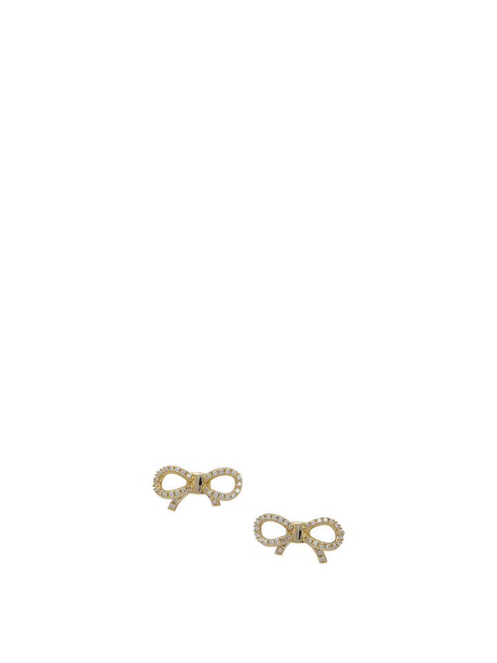 Ferragamo Bow Earrings With Rhinestones Jewels - Gold | 9ef8001bbc3f3f69511cc57873438aa654b6a804