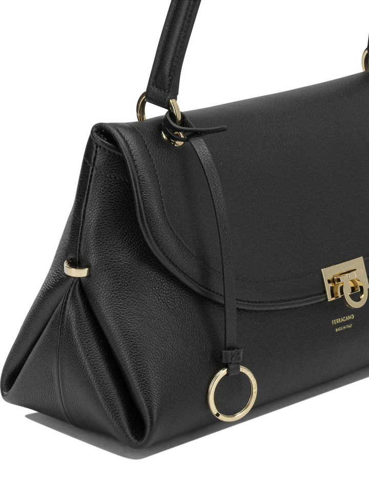 Ferragamo Gancini Shoulder Bags - Black | 79fbea6d4939e897f66543be6661f3ed96bef4b0
