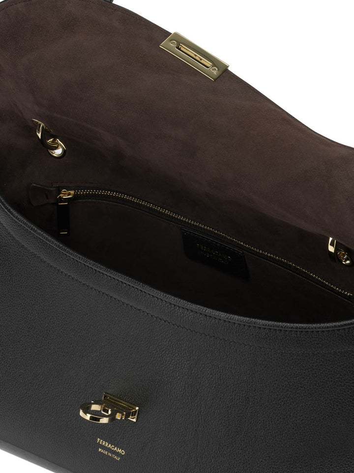 Ferragamo Gancini Shoulder Bags - Black | cd245043c30ae973d529676d52d515885670dc95