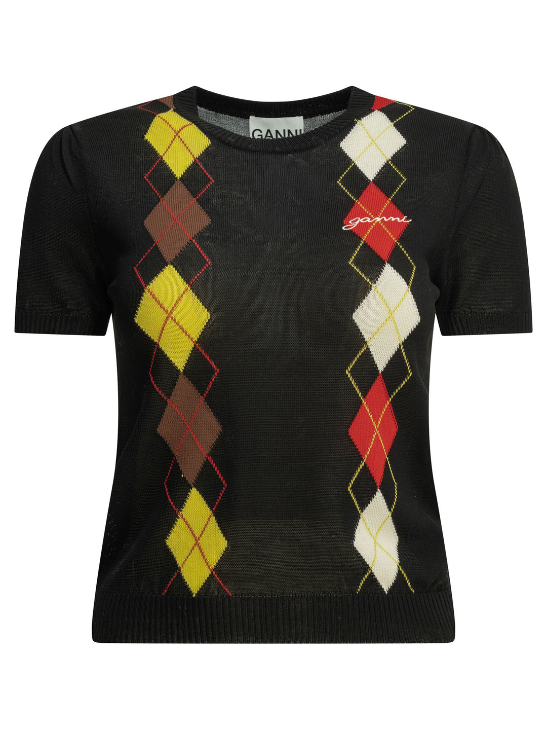 Ganni Argyle Knitwear - Black | f0fc6f8e81d0141fc06fcc03e9f5aa0a232ce078
