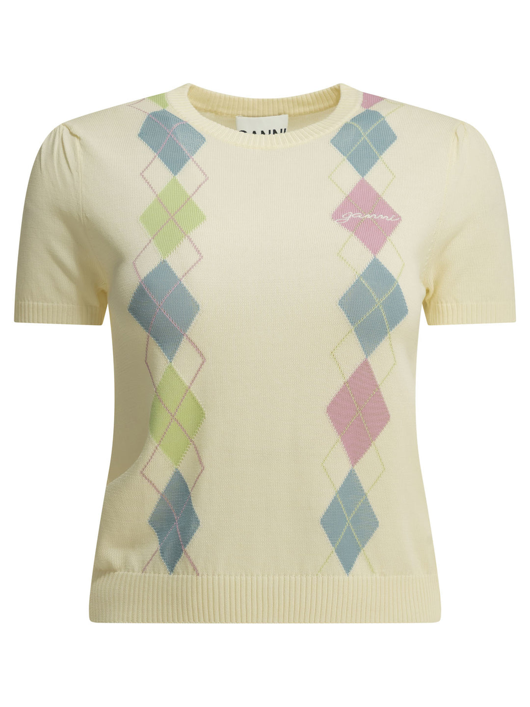 Ganni Argyle Knitwear - White | f3add7f025aa43865e4c634aa9a729a94af11245