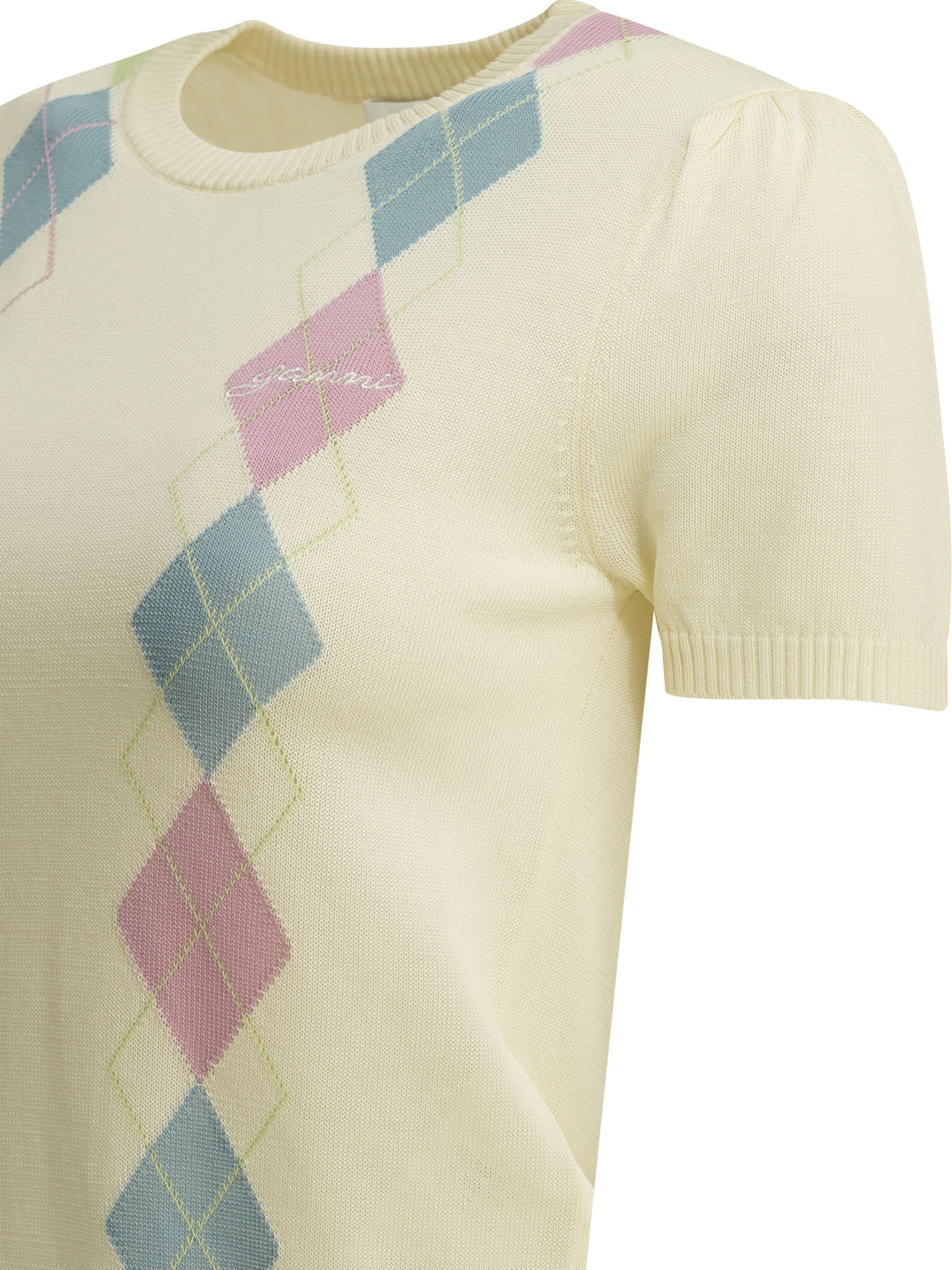 Ganni Argyle Knitwear - White | 8c1523b88dc101744e0078aa60e67a266ec468c4