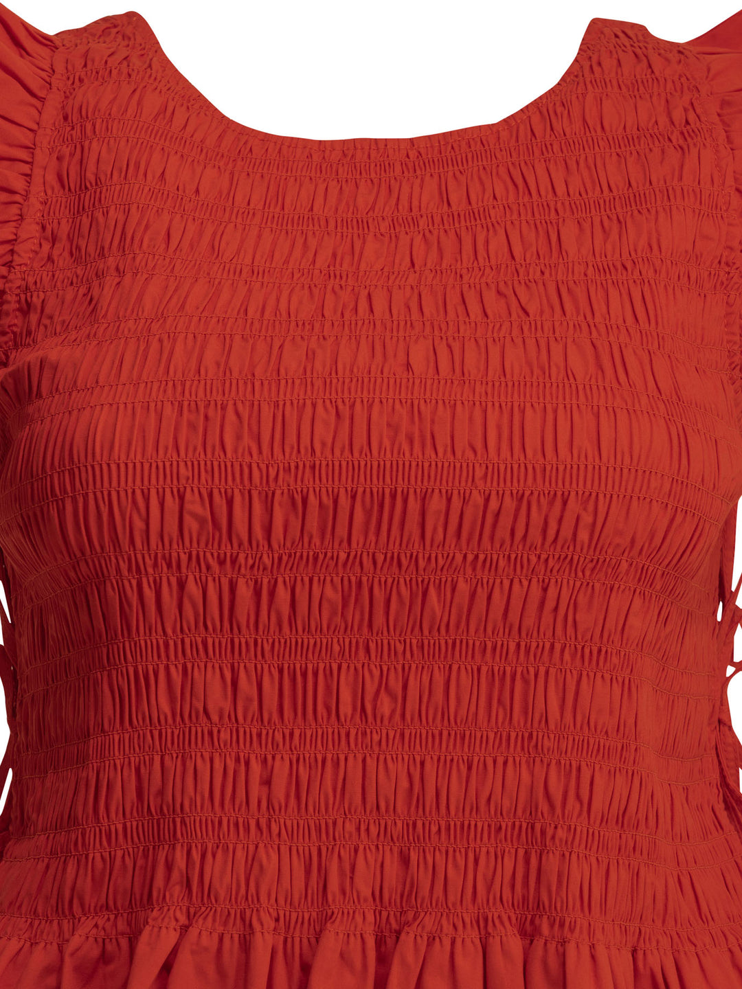 Ganni Casual Pleated Top Tops - Red | f113771ae178e3b5e44b3b4d6577292b0dbc9066