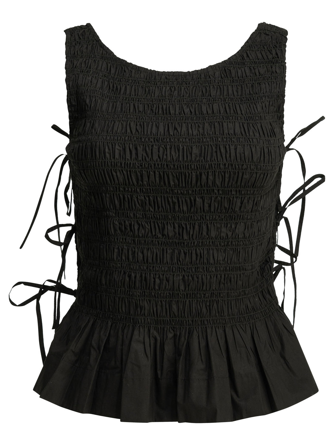 Ganni Casual Pleated Top Tops - Black | ad1aac815ab946dfc318ca656debf64812670abd