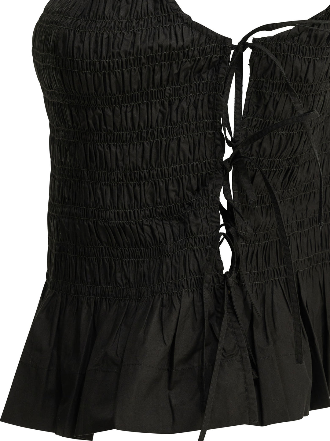 Ganni Casual Pleated Top Tops - Black | e66b837f33b1109eee961078f0a9769f61edb6e9