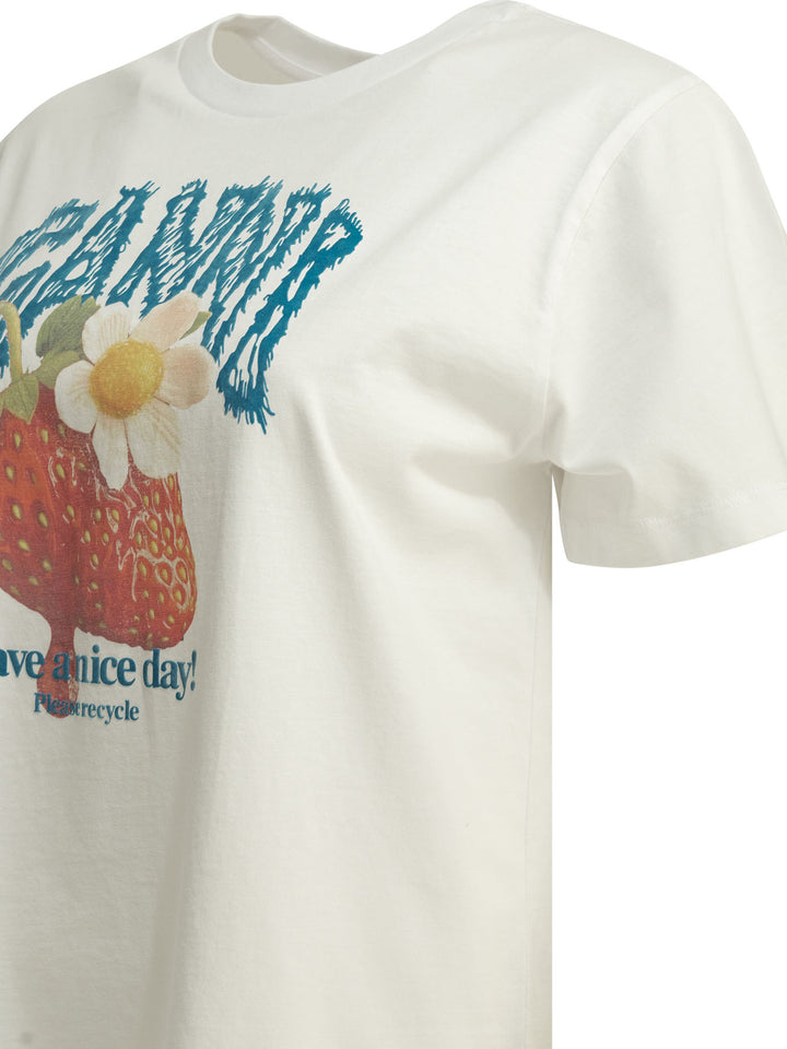 Ganni Strawberry T-shirts - White | d1e0b9046470ae6a436af61b1588f19021b2236c