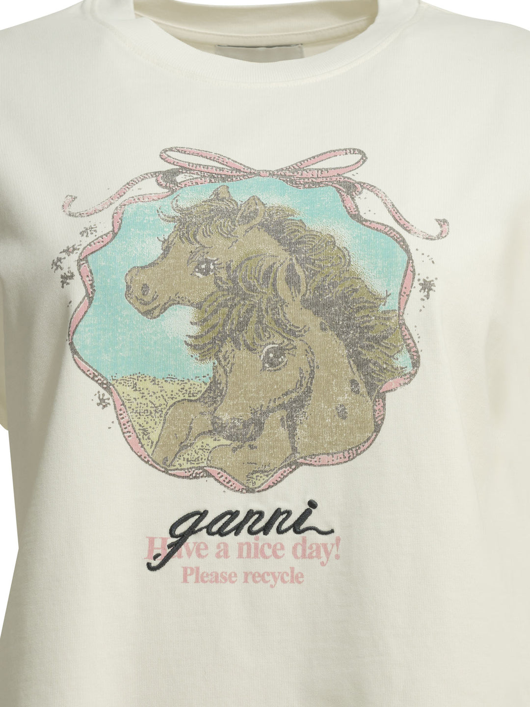 Ganni Qixi T-shirts - White | 3f7578b6f23b73fb92f6e0e7c4df6f78823fa001